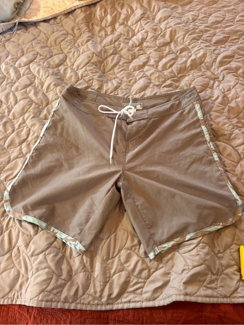 Women's grey Swim Trunks with Light Trim